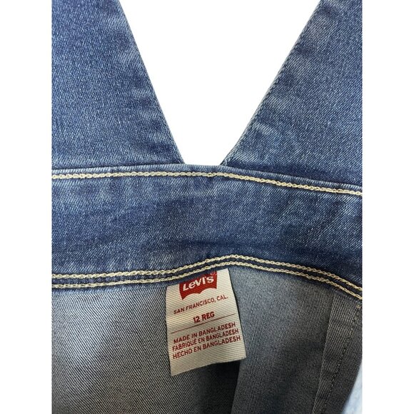 Levis Girls 12 Women XS Button-Front Denim Overall Dress - Picture 4 of 10